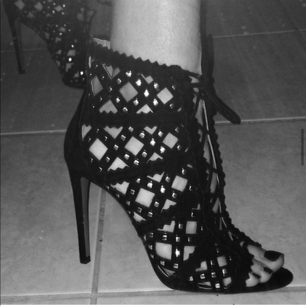Alaia studded cut out booties